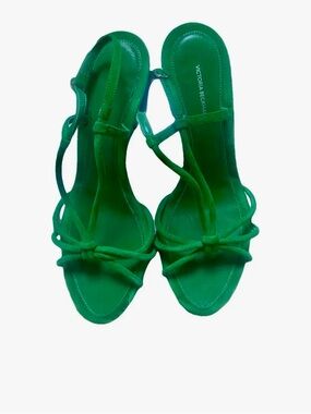 Victoria Beckham Green Knotted Strappy Sandals